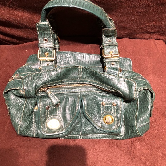 Butterfly Women's Hunter Green/Gold Double -Strap Shoulder Bag/Tote - Picture 3 of 13